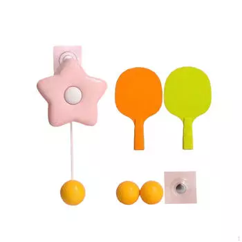 Подвесной тренажер для настольного тенниса, игрушка для взаимодействия родителей и детей, улучшение координации рук и глаз с помощью ракетки розовый