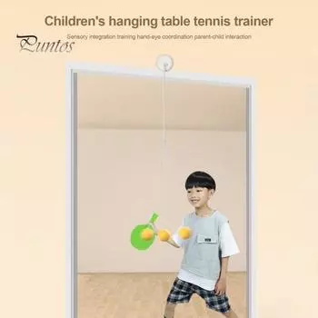 Подвесной тренажер для настольного тенниса в помещении, портативный тренажер для настольного тенниса, набор для самостоятельной тренировки, подвесной тренажер для пинг-понга, спарринг-устройство для детей и взрослых A