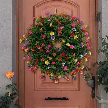 Подвесной венок из гипсофилы, гирлянда, красочный сад, искусственный эвкалипт, украшение для дома