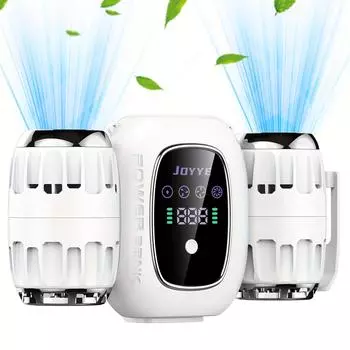 Подвесной вентилятор на шею, портативный, с высокой мощностью ветра, модный, высокоскоростной, двойной турбонаддув, большой емкости, подвесной вентилятор на талию белый