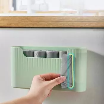 Подвесной водонепроницаемый диспенсер для продуктовых пакетов, полезный органайзер для мусора без сверления белый