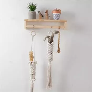 Подвесной воздушный держатель для растений в стиле макраме, настенный держатель для растений в виде ананаса, корзина для цветов ручной работы в стиле бохо, дисплей для балкона A