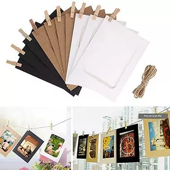 Подвесной зажим для альбома, крафт-бумага, фоторамка, веревочные зажимы, наборы, 10 шт., поделки своими руками бежевый