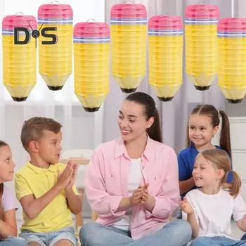 Подвесные бумажные фонарики из мелка, украшение для вечеринки «Добро пожаловать обратно в школу», украшение для класса на первый день учебы жёлтый