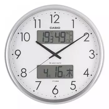 Подвесные часы Casio Living Environment Reminder с измерителем температуры и влажности, серебристые, 35x35x5,4 см, Itm 650j 8jf