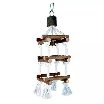 Подвесные деревянные жевательные игрушки для попугаев, качели из хлопковой веревки, игрушки-лестницы, аксессуары для клеток для птиц, товары для животных