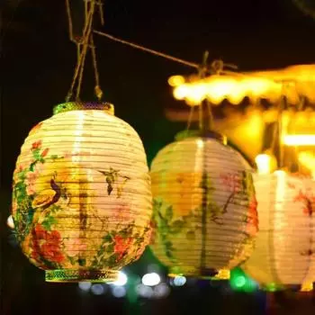 Подвесные фонарики цилиндрические круглые полые цветочные фонарики люстра в китайском стиле для сада на открытом воздухе свадьба праздничные украшения для вечеринок no battery box