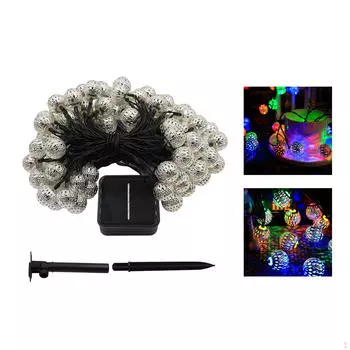 Подвесные гирлянды, марокканский свет, праздничный светодиодный солнечный светильник для улицы 60 Lights 11m