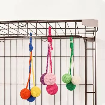 Подвесные игрушки для кошек для самоудовлетворения и избавления от скуки: Шарики из сизаля для котят Палочки для кошек Устойчивые к укусам шарики для кошек 25*4.5cm