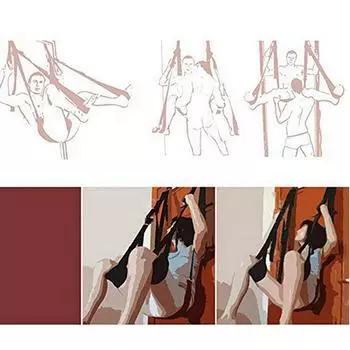 Подвесные качели для йоги, секс-качели, дверной проем для пары, слинг, шесть качелей, мягкие нейлоновые сексуальные качели, тяжелые 200 фунтов One Size