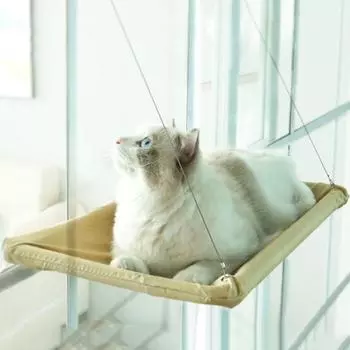 Подвесные кровати для кошек на подоконнике Подвесная полка Гнездо для кошек на присоске Гамак для домашних животных Кровать для сна кошек синий
