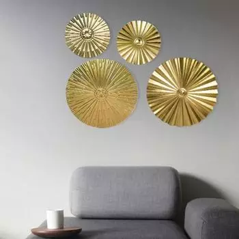 Подвесные круглые металлические железные отражающие настенные украшения, простая установка, солнечный свет, круглые настенные украшения, садовый декор B
