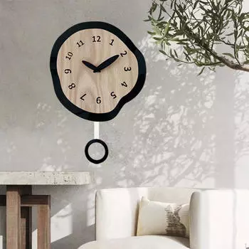 Подвесные настенные часы с маятником для спальни и гостиной White 43.5x32.3cm