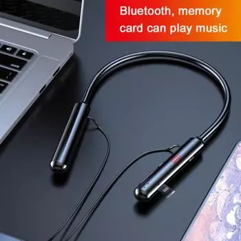 Подвесные наушники на шею Bluetooth 5.0 Беспроводные спортивные стерео водонепроницаемые наушники со светодиодным цифровым дисплеем для Samsung Xiaomi iPhone HUAWEI
