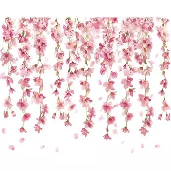 Подвесные оконные наклейки с виноградной лозой, опавшие цветы, съемные наклейки на окна с цветочной ветвью для гостиной, декор стеклянной двери