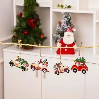 Подвесные подвески в виде деревянных грузовиков, безликий гном, старик, маленькая подвеска, Прямая поставка, украшения для рождественской елки, Adornos NavideOs