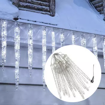 Подвесные рождественские огни в виде сосулек, прочные, водонепроницаемые, для наружного карниза двора