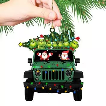 Подвесные рождественские украшения, акриловые плоские рождественские елочные подвесные украшения, рождественские печатные украшения, рождественские елки, праздничные украшения для вечеринок для семьи и друзей One Size