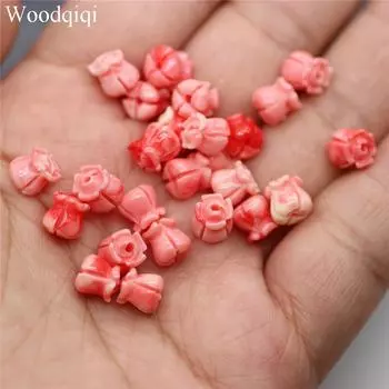 Подвесные серьги, фурнитура для ювелирных изделий, горячая распродажа, популярные ракушечные бусины, цветы, высокое качество, красочные, своими руками, 6*7 мм, 20 шт., аксессуары