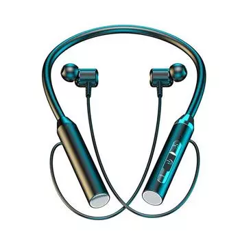 Подвесные шейные наушники, беспроводная Bluetooth 5,0 гарнитура, беспроводные наушники с магнитной присоской, стерео игровые спортивные Bluetooth наушники чёрный