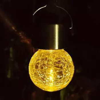 Подвесные солнечные фонарики для украшения сада на открытом воздухе, водонепроницаемые дворовые светильники Single lamp bead crack lamp белый