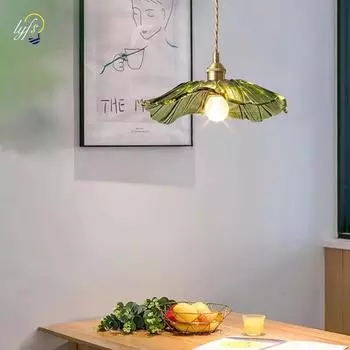 Подвесные светильники из цветного стекла, креативные подвесные люстры, гостиная, кухонный остров, лампа, спальня, чердак, светодиодное потолочное освещение в стиле ретро Warm White