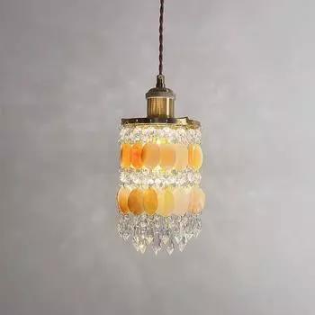 Подвесные светильники из хрусталя с золотой ракушкой, постмодернистский светильник, роскошная ночник для спальни, скандинавский ресторан, потолочный декор, подвесное освещение White light