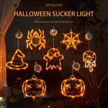 Подвесные светильники на Хэллоуин, праздничный светильник на батарейках с присоской I