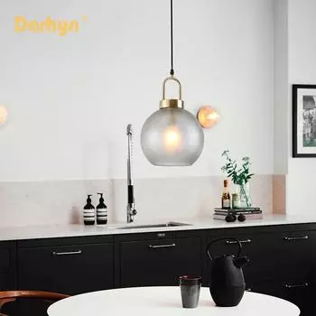 Подвесные светильники Nordic Glass Ball для ресторанов, столовых, кухни, кабинетов, спален, прикроватных ламп, светильников without bulb