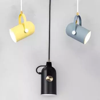 Подвесные светильники Nordic Minimalism Broplight Iron/Angle Adjustable E27 Small Clothing Store/Restaurant/Bar Hanging Lamp Same power cord белый