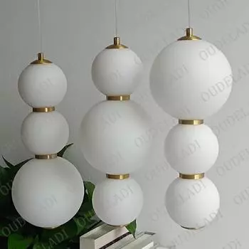 Подвесные светильники в виде белых стеклянных шаров для кухни, подвесной светильник Bubble для гостиной, ресторана, бара, подвесной светильник в виде гроздьев винограда Cold White