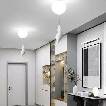 Подвесные светильники в виде мультяшного медведя-шарика для детской спальни, декор детской комнаты, светодиодный подвесной светильник, люстра Cocina, кольцевой светильник cold white lighht