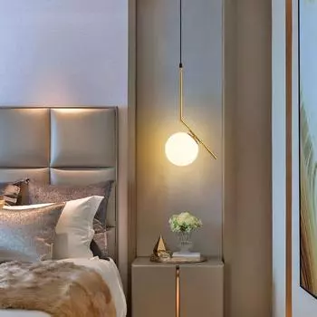 Подвесные светильники в виде стеклянного шара в скандинавском стиле, современные светодиодные подвесные светильники, декоративная подвесная люстра, приспособление для гостиной, кухни, столовой, спальни