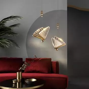 Подвесные светодиодные светильники Butterfly для помещений, люстры, лампы для кухни, спальни, гостиной, подвесные светильники для коридора Warm White
