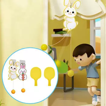 Подвесные тренажеры для настольного тенниса, игрушки для координации рук, ракетки и мячи для сольных тренировок для детей и мальчиков 1 Bunny Board