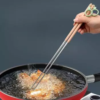 Подвесные удлиненные палочки для еды из нержавеющей стали, жареные домашние хот-поты, кухонная посуда, устойчивая к ожогам, жареные длинные палочки для еды Youtiao