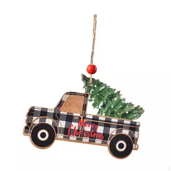 Подвесные украшения для автомобилей Подарки, Рождественские украшения для автомобилей из дерева, Грузовик для Black Car