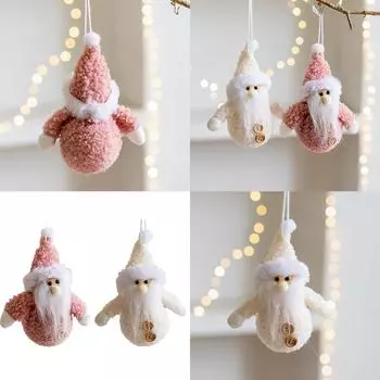 Подвесные украшения для рождественской елки Очаровательные подвески для рождественской елки с украшением в виде Санта-Клауса и снеговика Подвесные украшения для елки белый