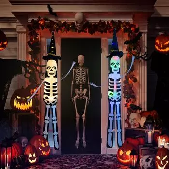 Подвесные украшения на Хэллоуин, шляпы ведьмы со светодиодной подсветкой черного цвета, шляпы ведьмы для внутреннего двора, сада, крыльца, украшения на Хэллоуин