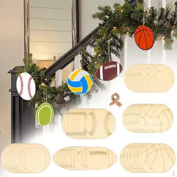 Подвесные украшения Незаконченные пустые деревянные щепки Таблички Подарки для вечеринок Легкие подарочные бирки Спорт