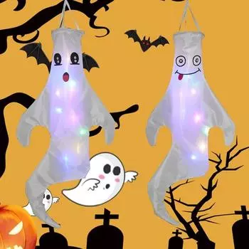 Подвесные украшения с призраками на Хэллоуин, изготовленные из высококачественных материалов, улучшают праздничную атмосферу