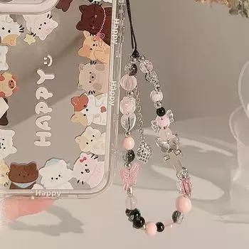 Подвесные украшения с защитой от потери, ремешок для ключей, шнурок для телефона из бисера, шнурок для телефона в стиле «Богемия»