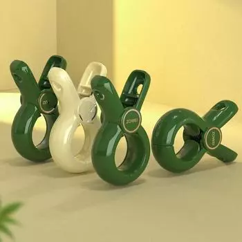 Подвесные зажимы Ветрозащитный нескользящий захват Гладкие края Большой размер Прочные фиксаторы для сушки полотенец Утолщенные 2pcs темно-зеленого