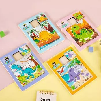 Подвижная головоломка-игрушка Животное Скользящая головоломка Дерево Интересные Дети G