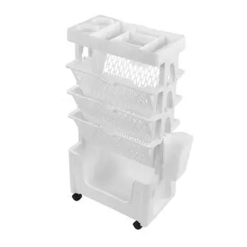 Подвижная книжная полка большой емкости, 5 слоев, утолщенные ролики, многофункциональная подвижная книжная полка для белый