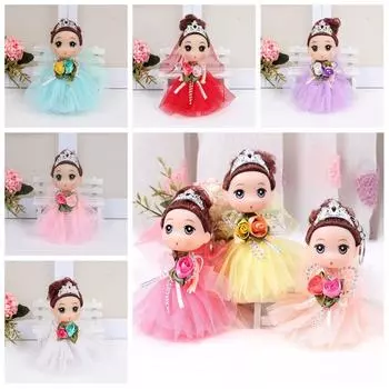 Подвижная кукла BJD принцессы с большими глазами 12 см, свадебное платье, мини-игрушка для девочек, 12 см, кукла BJD для девочек, подарки синий