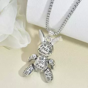 Подвижная подвеска-кролик, трендовая, панк, универсальная, хип-хоп, мужская и женская цепочка для свитера, аксессуары