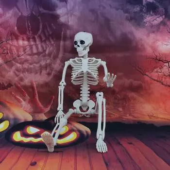 Подвижное соединение Скелет Украшение на Хэллоуин: Пластиковый кулон в виде черепа и реквизит 40cm standing frame