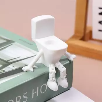 Подвижное соединение унитаза, украшение, мини-мультяшное сиденье для унитаза, игрушка, кукольный домик, украшения, офис, домашний декор для рабочего стола белый
