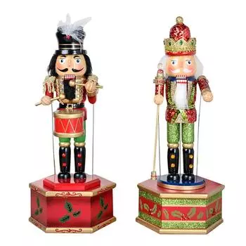 Подвижные куклы-марионетки 32 см, расписанные вручную, музыка, Щелкунчик, рождественский подарок, расписанные вручную, 2 шт./лот